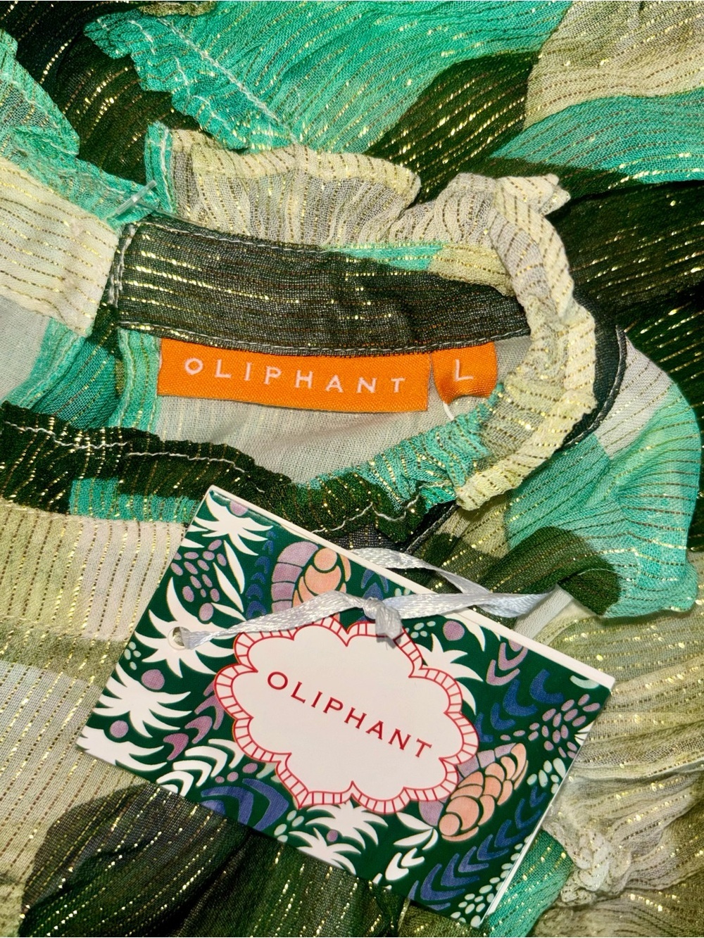 Oliphant ladies teal & beige mock neck mini summer dress NWT MSRP $278! - Picture 7 of 9